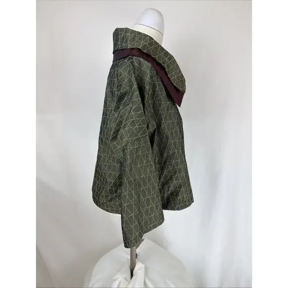 NWT Luukaa Dream Green & Maroon Cropped Jacket #0694B Size S - Picture 3 of 5